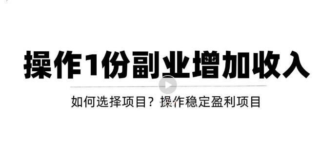 新手如何通过操作副.业.增加收入，从项目选择到玩法分享！