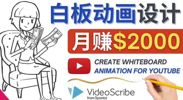 创建白板动画（WhiteBoard Animation）YouTube频道，月zuan2000美元