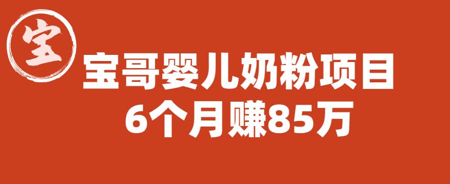 宝哥婴儿奶粉项目，6个月zuan85w【图文非视频】【揭秘】